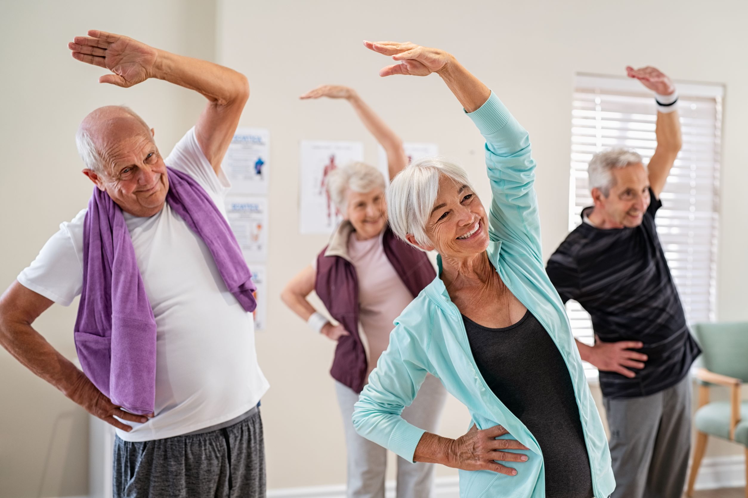 Older adults participating in group exercise